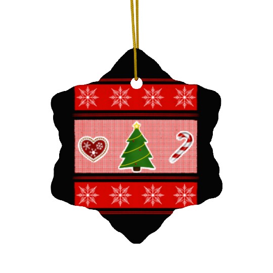 Christmas trilogy - red Christmas Ceramic Ornaments