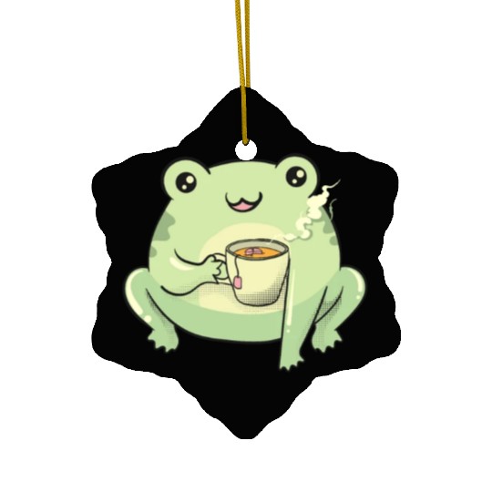 Funny Kawaii Frog Tea Cute Frog Ceramic Ornaments