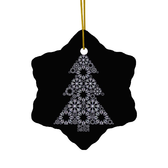 Christmas tree from snowflakes gift idea Ceramic Ornaments