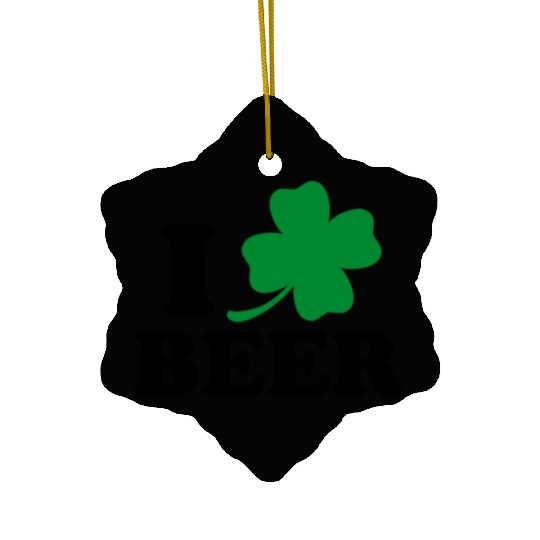 I Love Beer St Patricks Day Ceramic Ornaments