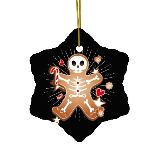 Gingerbread man Sugar Skull decor for Christmas Ceramic Ornaments