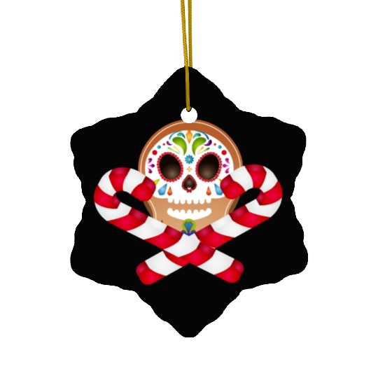 Gingerbread man Sugar Skull decor for Christmas Ceramic Ornaments