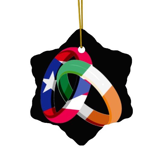 Puerto Rico Flag Ireland Ring Marriage Wedding Ceramic Ornaments