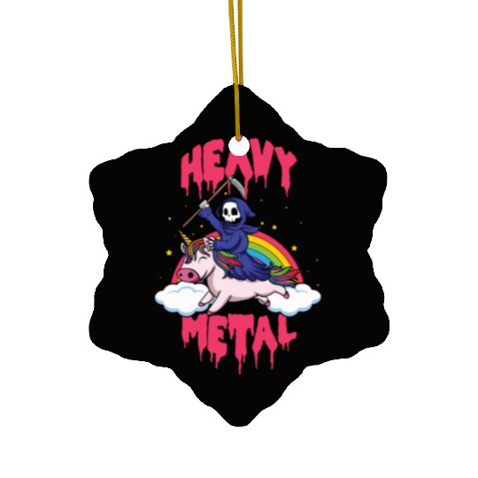 Grim Unicorn Rainbow Metal Music Heavy Rock Ceramic Ornaments