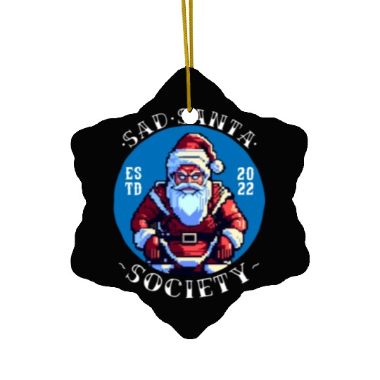 Sad Santa Ceramic Ornaments