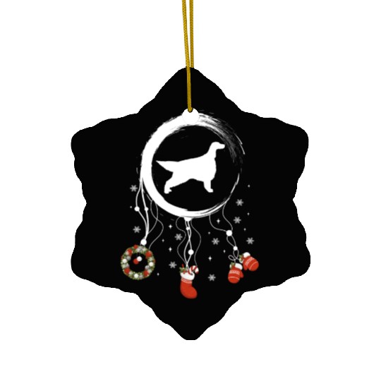 dog dreamcatcher Christmas Irish Setter Ceramic Ornaments