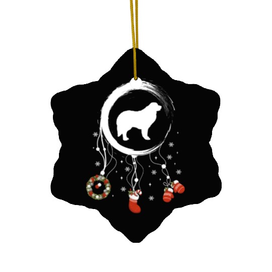 dog dreamcatcher Christmas Great Pyrenees Ceramic Ornaments