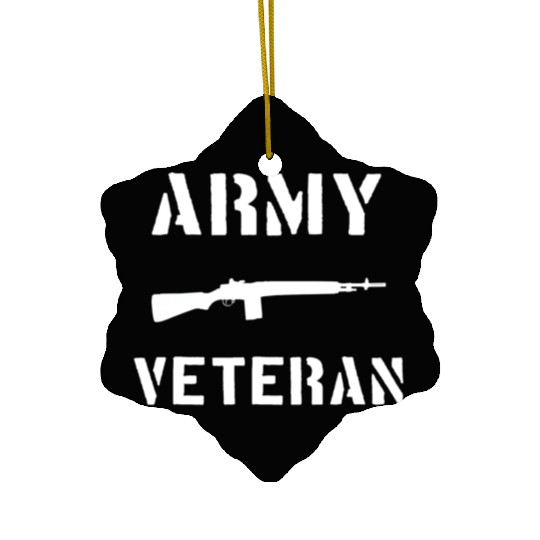 US Army Veteran M14 Rifle Ceramic Ornaments