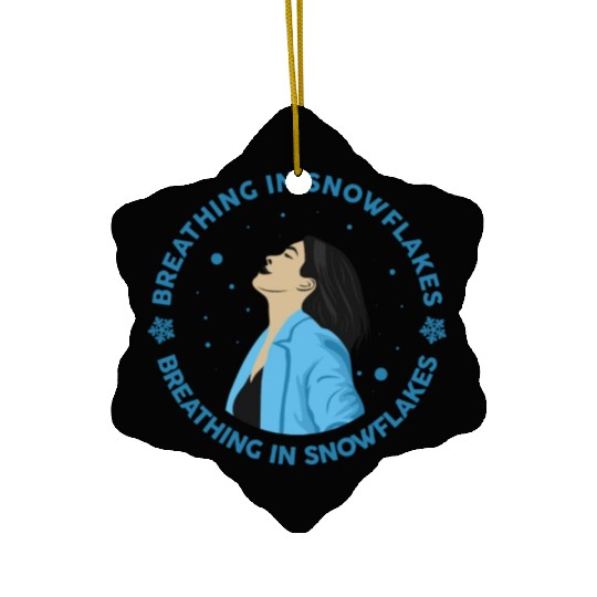Breathing In Snowflakes Christmas Holiday Season Ceramic Ornaments