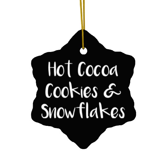 Hot Cocoa Cookies and Snowflakes Ceramic Ornaments