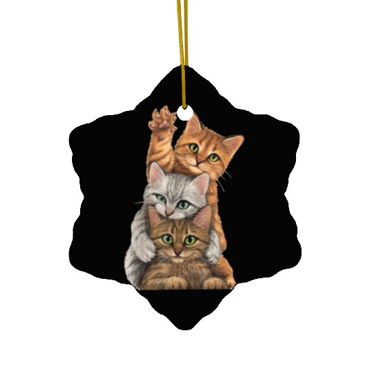 cute little Cats playing Wall lovers kitty kittens Ceramic Ornaments