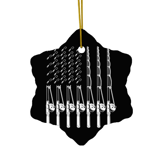 Hobfishing Pole American Pride Us Flag Ceramic Ornaments