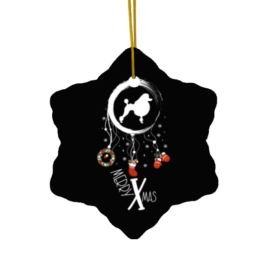 dog dreamcatcher Christmas Poodle Ceramic Ornaments
