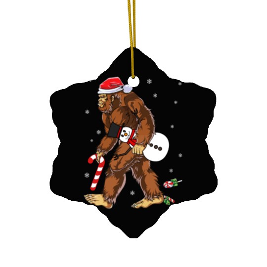 Bigfoot Christmas Funny Winter Boys Men Sasquatch Ceramic Ornaments