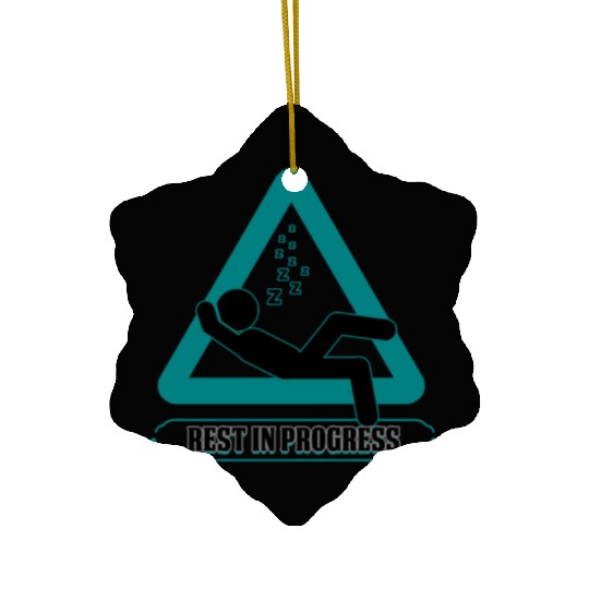 Sleephead Humor Rest in Progress Fun Naptime Gift Ceramic Ornaments