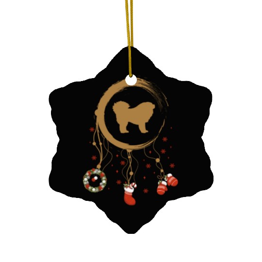 dog dreamcatcher Christmas Tibetan Mastiff Ceramic Ornaments
