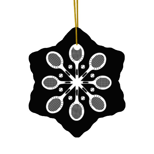 Tennis Christmas Snowflake Pattern Ceramic Ornaments