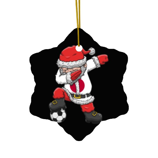 Soccer Boy Dabbing Santa Christmas Jersey Japan Ceramic Ornaments