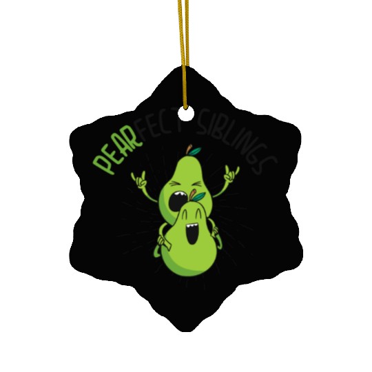 Siblings Pear Fruit Big Brother Sister Goals Ceramic Ornaments