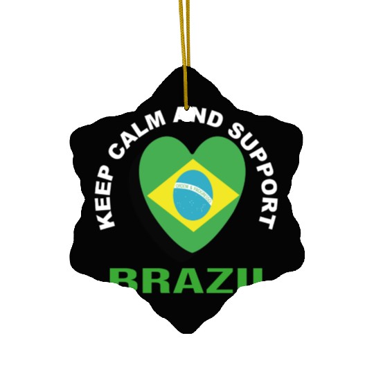Keep Calm And Support Brazil - Brazil Ceramic Ornaments