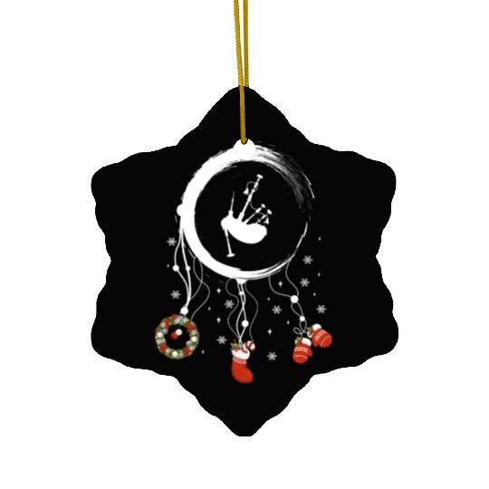 musical instrument dreamcatcher Christmas Bagpipe Ceramic Ornaments
