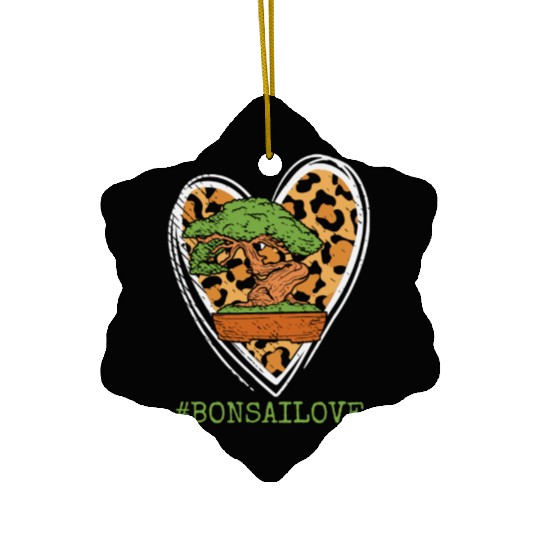 Bonsai Miniature Trees Love Japanese Leopard Heart Ceramic Ornaments
