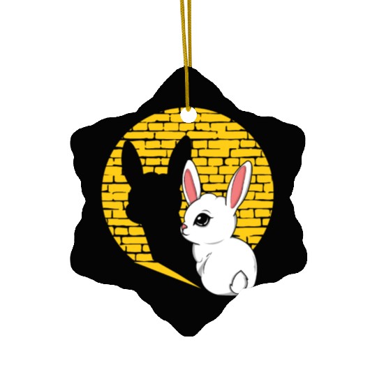 Rock Sign Kawaii Bunny Music Heavy Rock Metal Kid Ceramic Ornaments