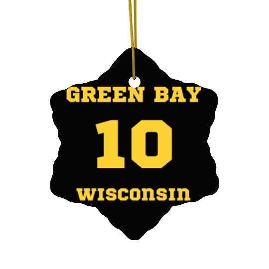 GREEN BAY WISCONSIN vintage distressed football Ceramic Ornaments