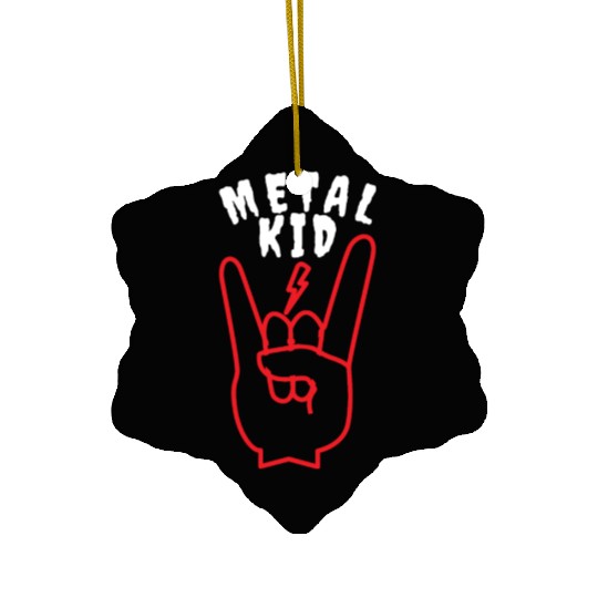 Bolt Rock Sign Rock Hand Metal Kid Music Lover Ceramic Ornaments