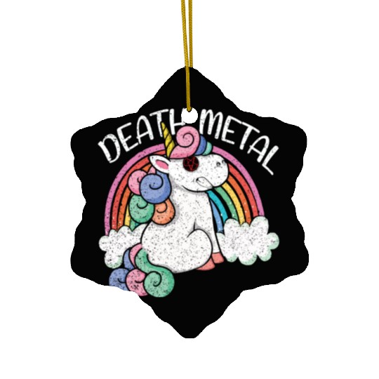 Rainbow Unicorn Satan Love Metal Music Heavy Rock Ceramic Ornaments
