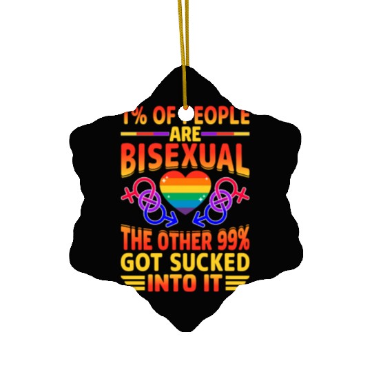 Bisexual Pride Bi LGBTQ Bisexuality Queer Rainbow Ceramic Ornaments