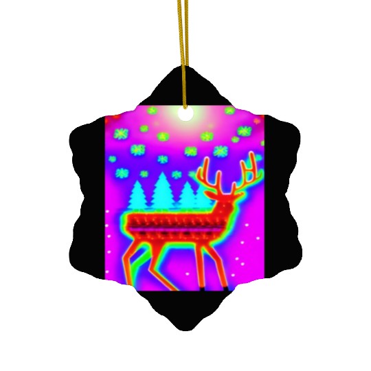 Retro Christmas Reindeer Ceramic Ornaments