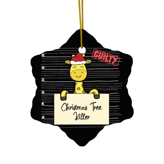 Giraffe christmas funny prison Ceramic Ornaments