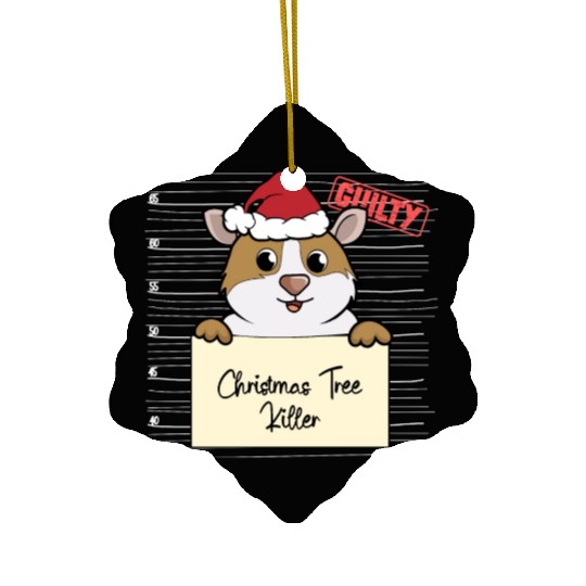Guinea pig christmas funny prison Ceramic Ornaments