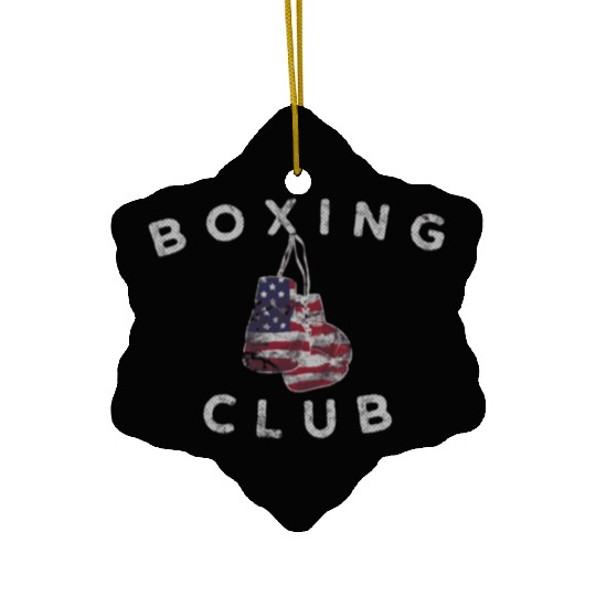 Boxing Club Vintage Us Flag Boxing Gloves Ceramic Ornaments