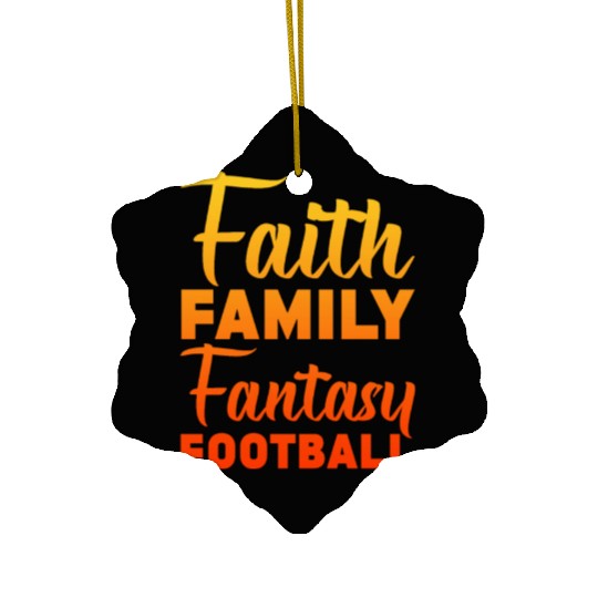 Faith Family Fantasy Football 2 Ceramic Ornaments