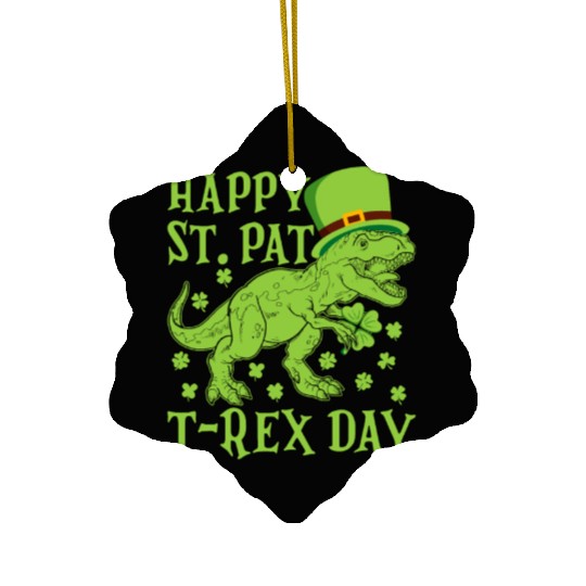 Happy St Pat Trex Day Dino St Patricks Day Toddler Ceramic Ornaments