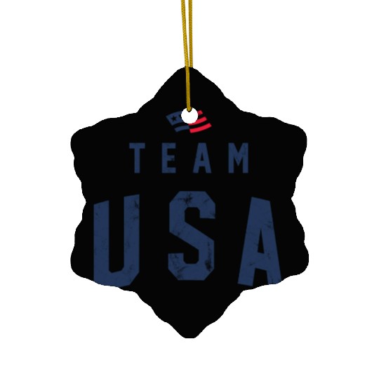 TEAM USA USED LOOK Ceramic Ornaments