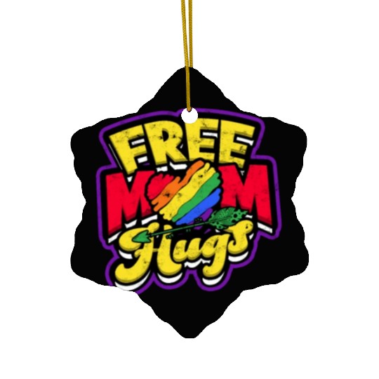 Free mom hugs - mom Ceramic Ornaments