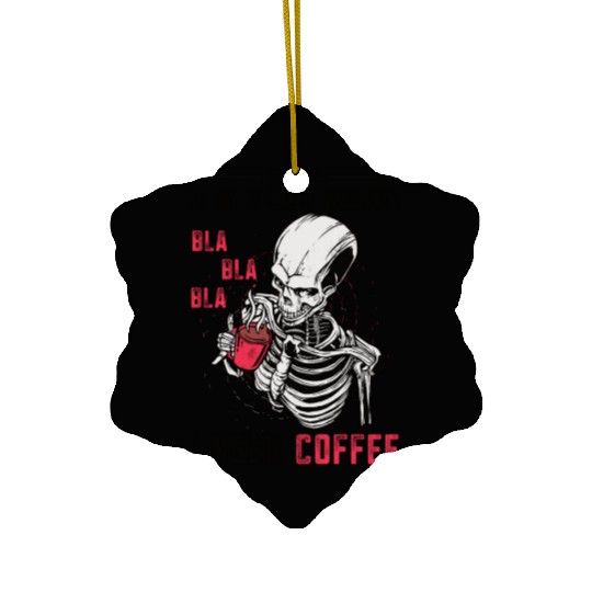 Skeleton Drinking Coffee Medical Student Ceramic Ornaments
