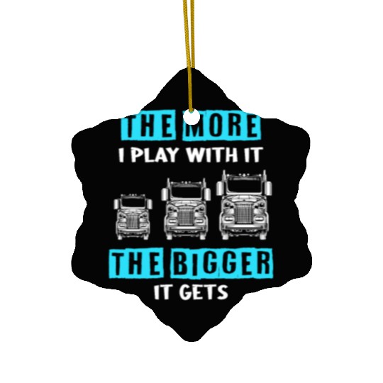 Truck Driver US FLAG, Truck, Trucker Dad Ceramic Ornaments