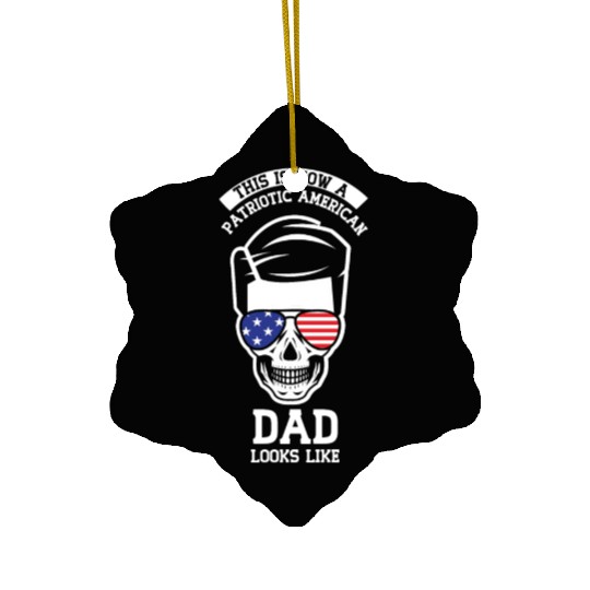 This Is How A Patriotic American Dad Looks Like US Ceramic Ornaments
