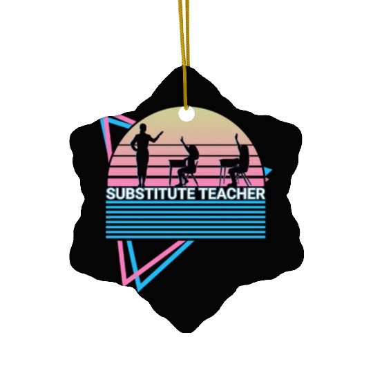 Substitute Teacher Retro Ceramic Ornaments