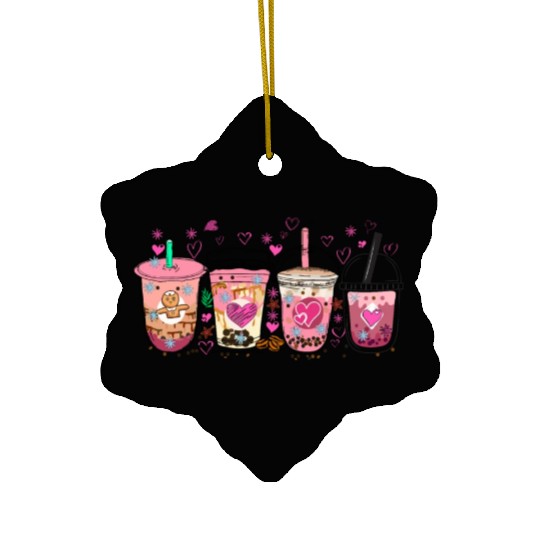 Valentine latte coffee lover, Valentine coffee Ceramic Ornaments