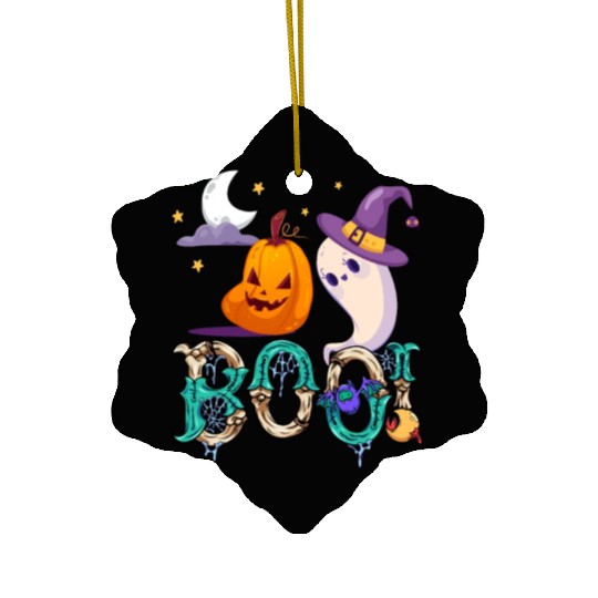 Boo! Ghost Pumpkin Halloween | Halloween Apparel Ceramic Ornaments