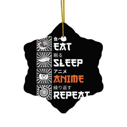 Eat, Sleep, Anime, Repeat - Gift For Christmas Day Ceramic Ornaments