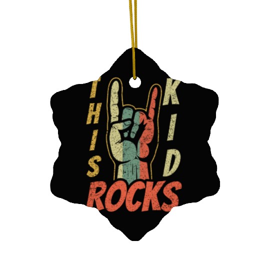 Vintage Retro Rock Sign Rock Hand Metal Kid Rocker Ceramic Ornaments
