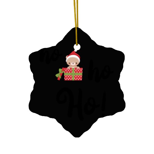 ho ho ho Christmas Bear Ceramic Ornaments