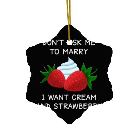 Relationship Status Funny Single Strawberry Lover Ceramic Ornaments