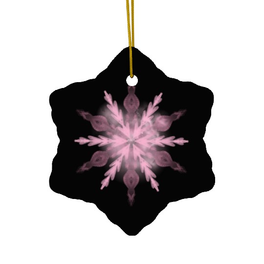 Pink snowflake Ceramic Ornaments